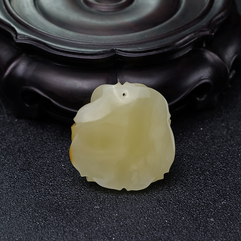 波罗的海浅黄蜜蜡玫瑰花吊坠-红掌柜