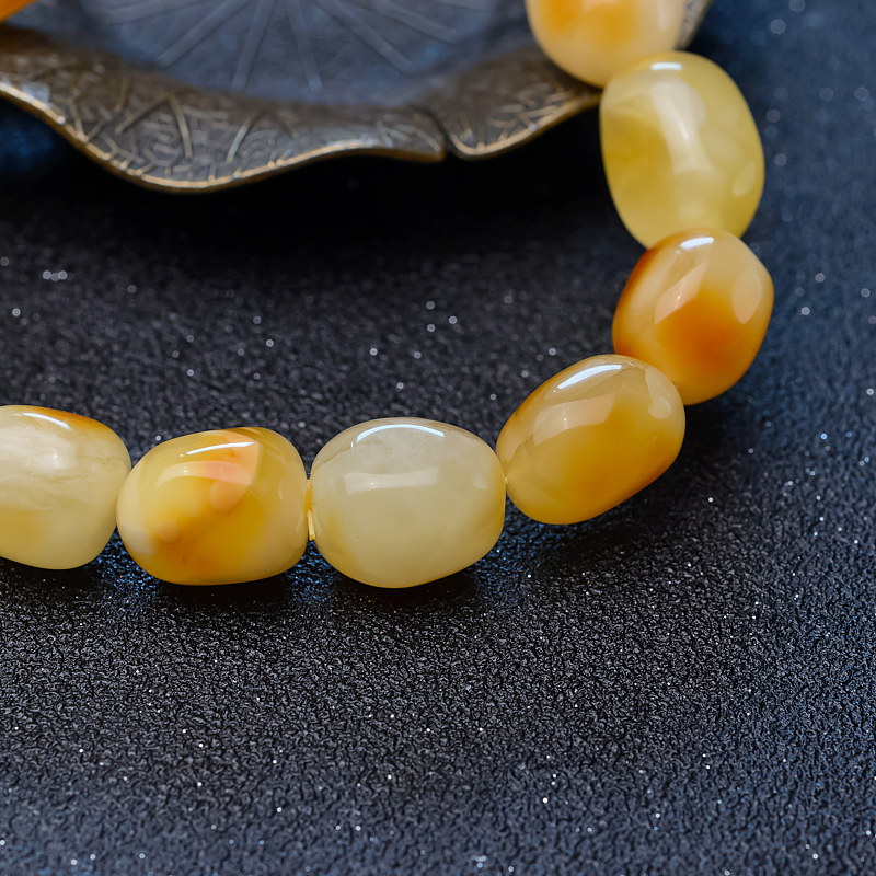 蜜蜡单圈手串-红掌柜