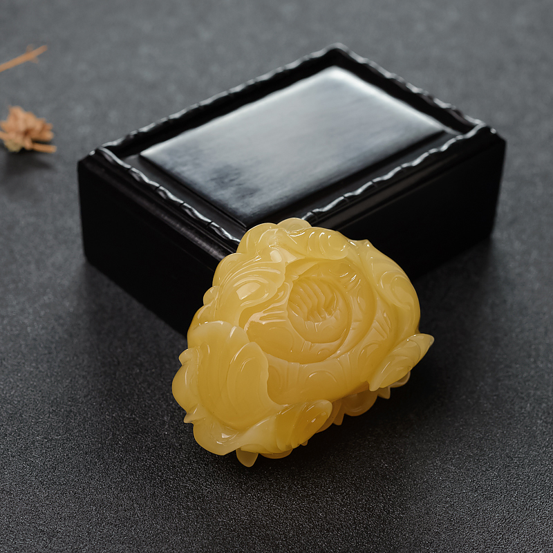 鸡油黄蜜蜡吊坠-红掌柜