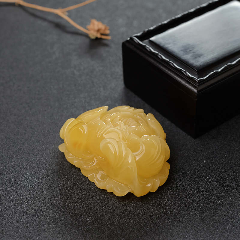 蜜蜡牡丹花-红掌柜