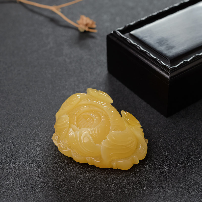 天然蜜蜡牡丹花吊坠-红掌柜