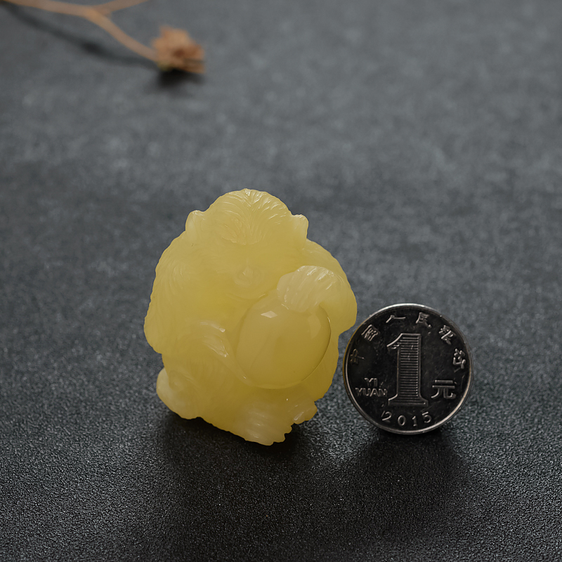 波罗的海蜜蜡灵猴献寿摆件-红掌柜