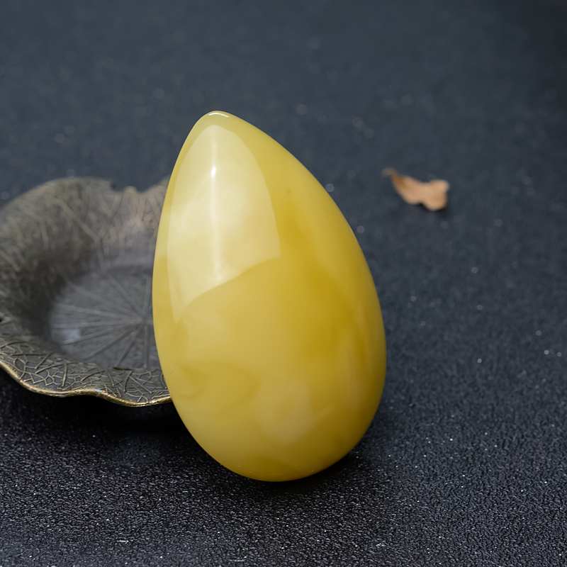 鸡油黄蜜蜡吊坠-红掌柜