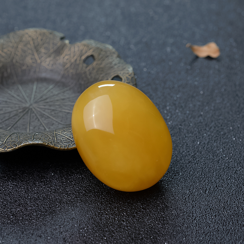 鸡油黄蜜蜡吊坠-红掌柜