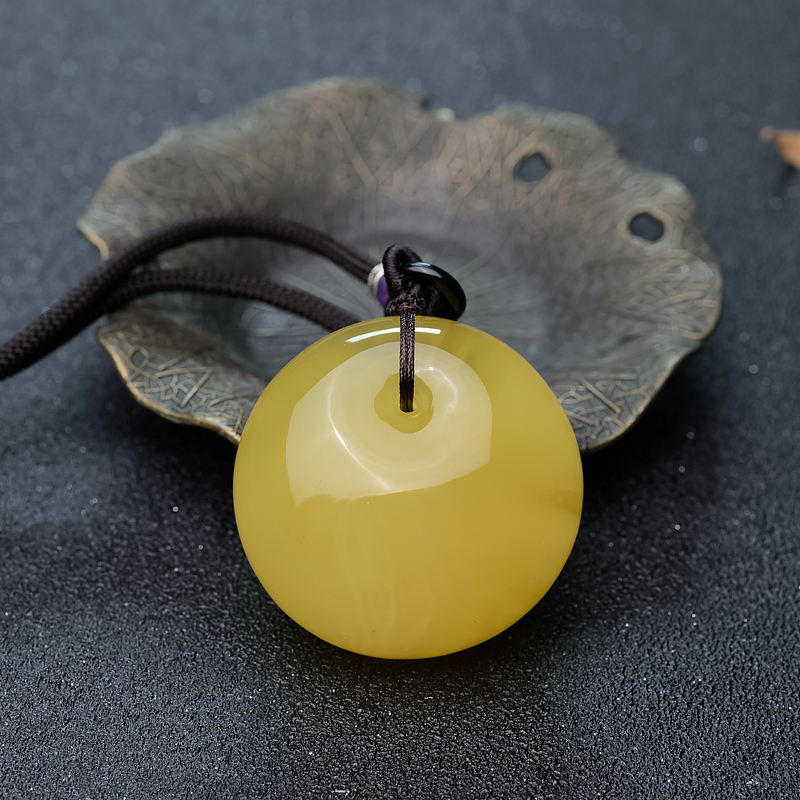 蜜蜡平安扣吊坠-红掌柜