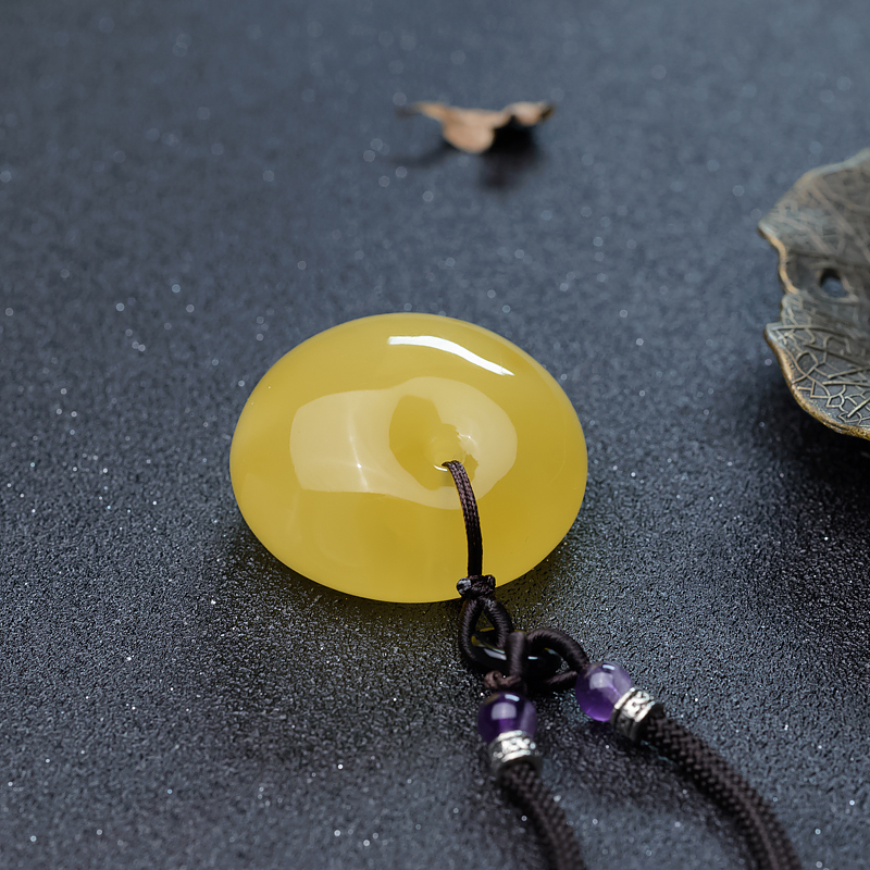 天然蜜蜡平安扣吊坠-红掌柜