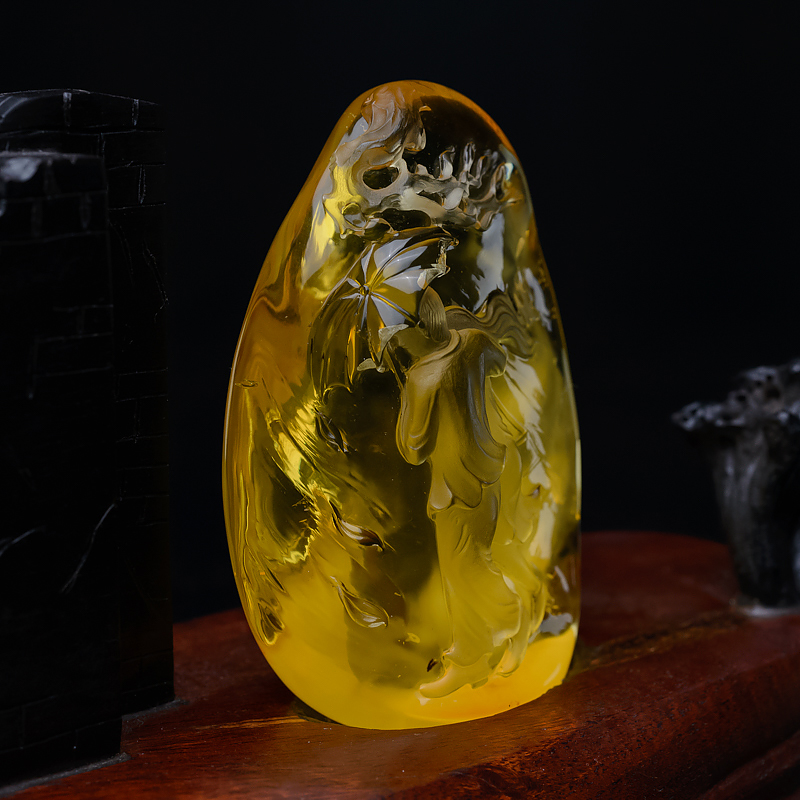 波罗的海金绞蜜风雨同程摆件-红掌柜