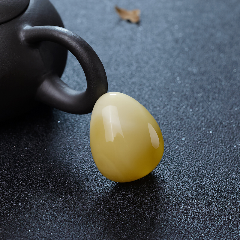 波罗的海白花蜜蜡水滴吊坠-红掌柜