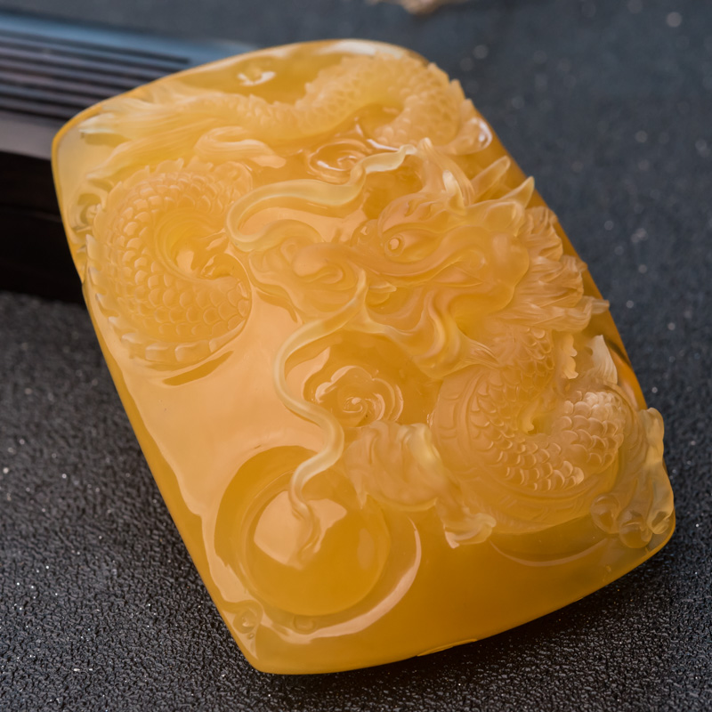 波罗的海天然鸡油黄蜜蜡吊坠-红掌柜