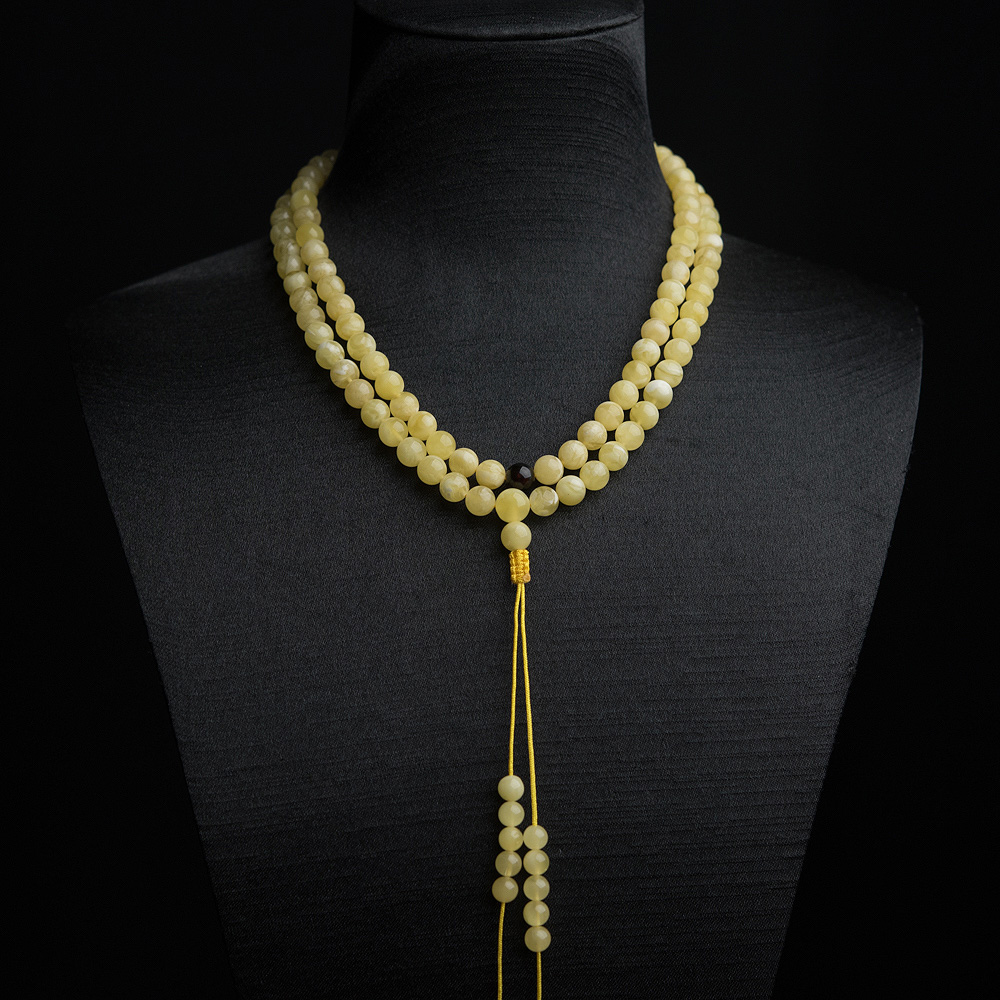 6.5mm白花蜜蜡108佛珠-红掌柜