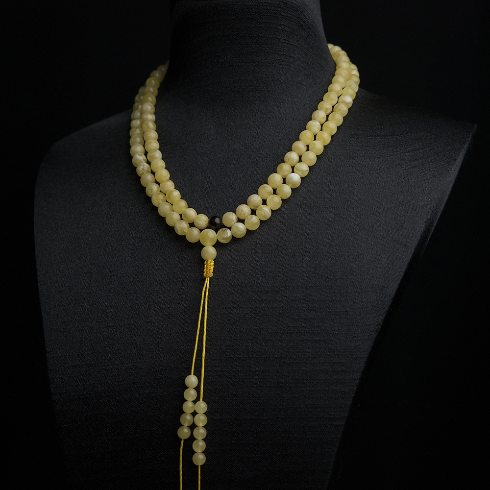 白花蜜蜡108佛珠-红掌柜