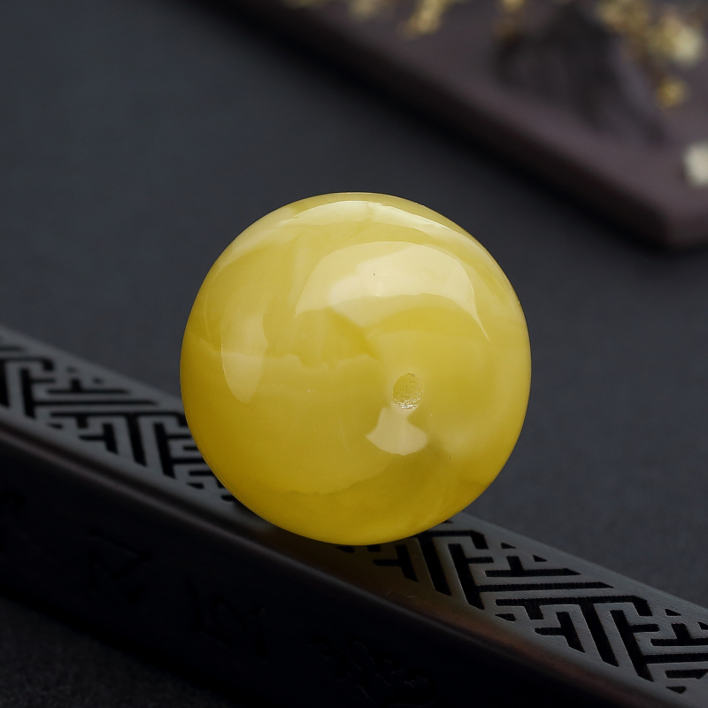 蜜蜡苹果珠吊坠-红掌柜