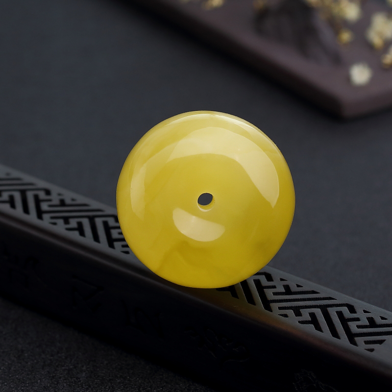 鸡油黄蜜蜡苹果珠-红掌柜