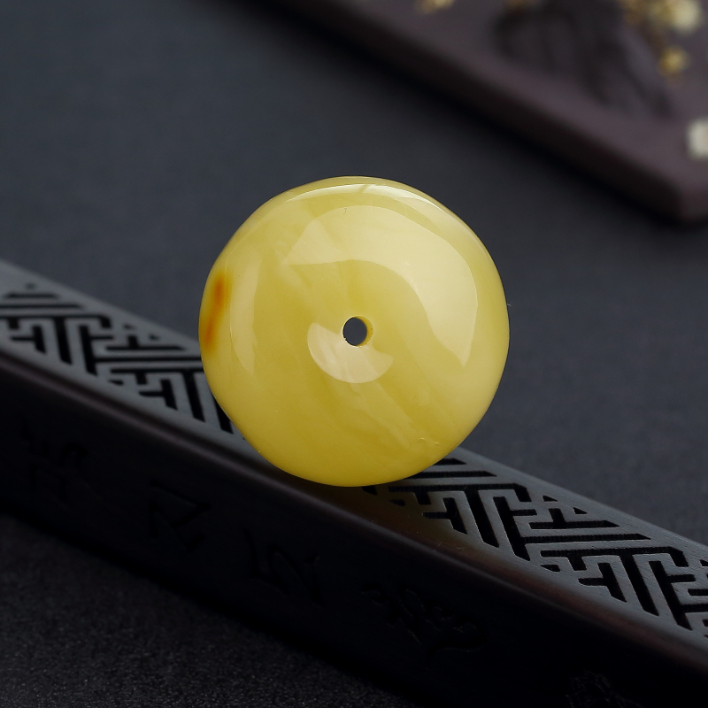 鸡油黄蜜蜡苹果珠-红掌柜