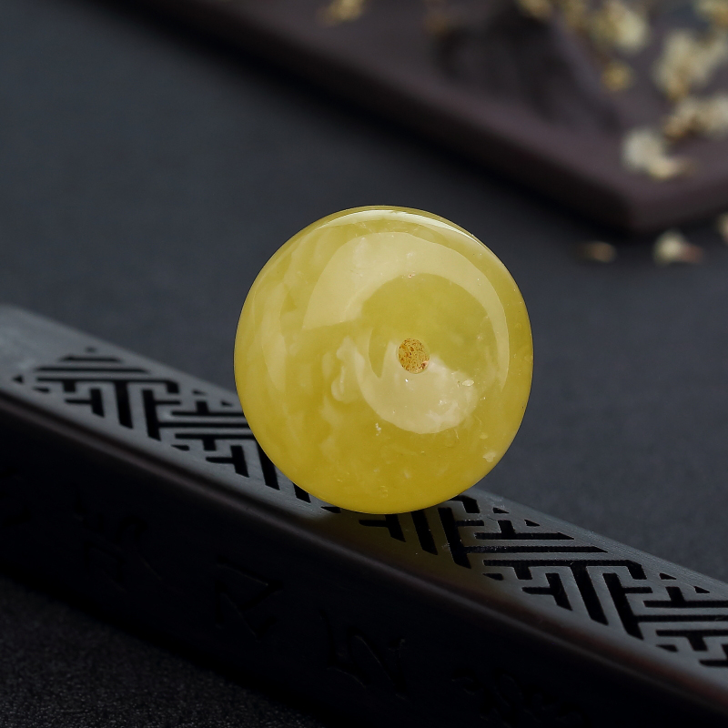 蜜蜡平安扣吊坠-红掌柜