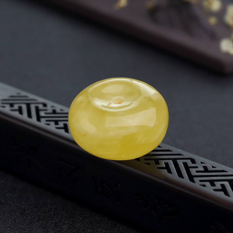 天然蜜蜡平安扣-红掌柜