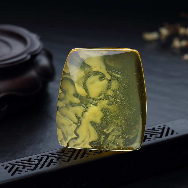 波罗的海天然鸡油黄金绞蜜无事牌吊坠-红掌柜