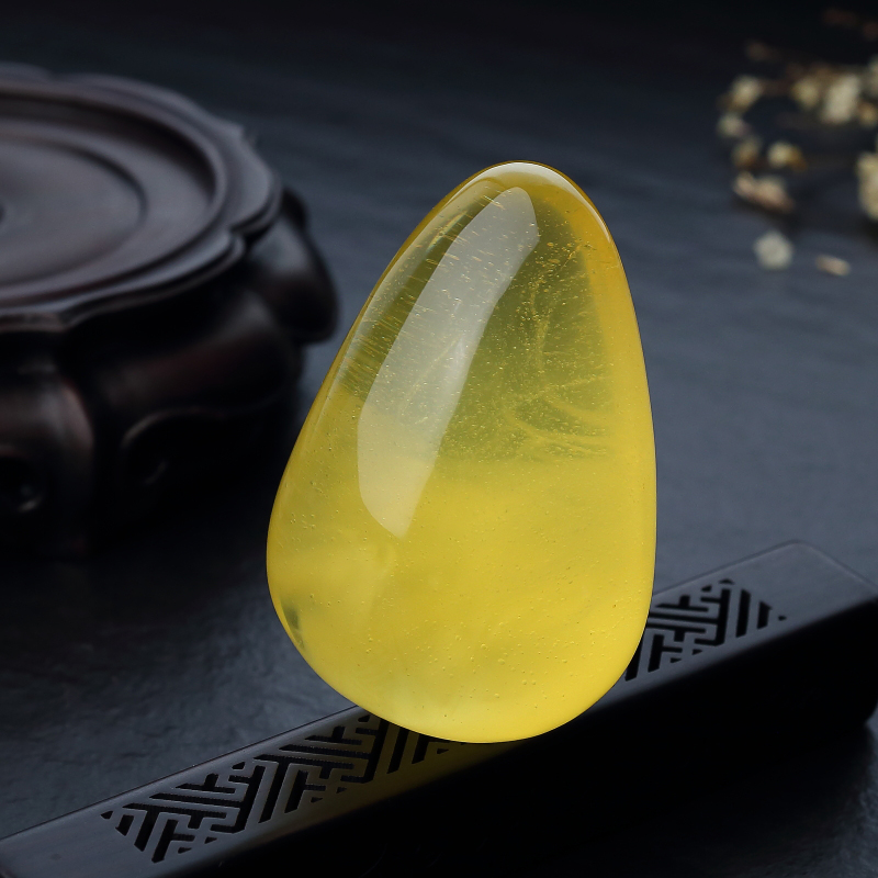 天然鸡油黄金绞蜜随形吊坠-红掌柜