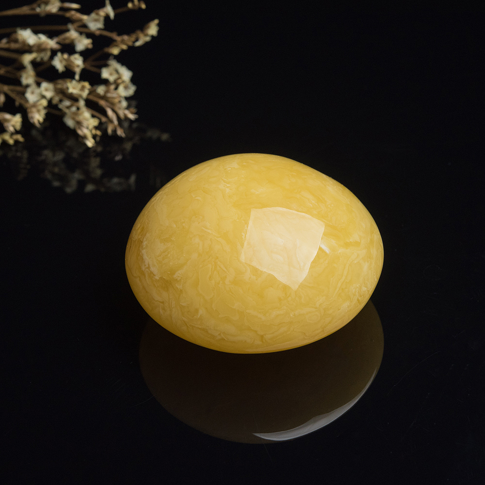 鸡油黄蜜蜡圆形吊坠-红掌柜