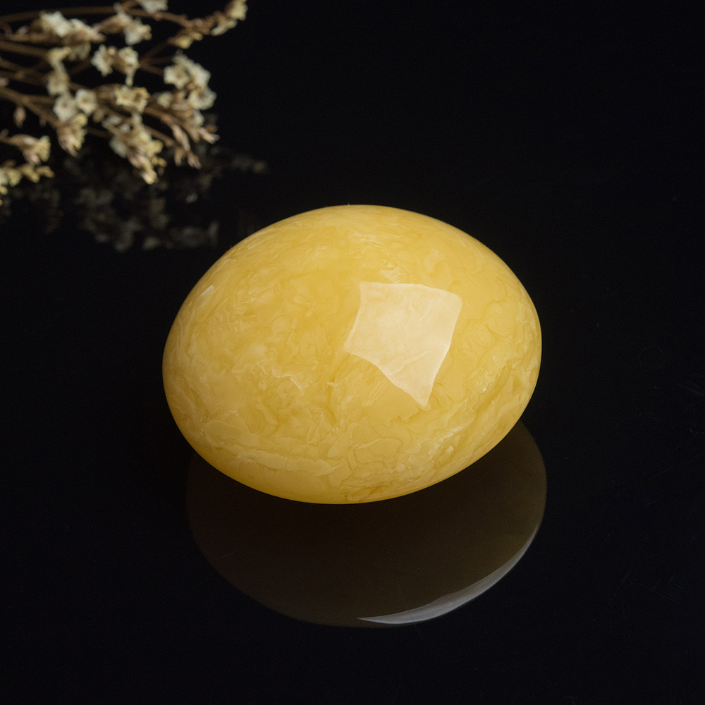 波罗的海鸡油黄蜜蜡圆形吊坠-红掌柜