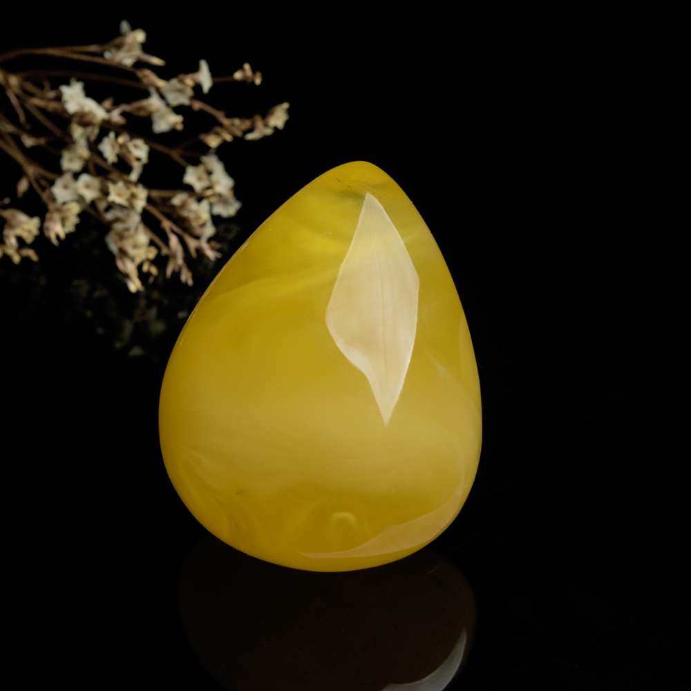 天然鸡油黄蜜蜡水滴吊坠-红掌柜