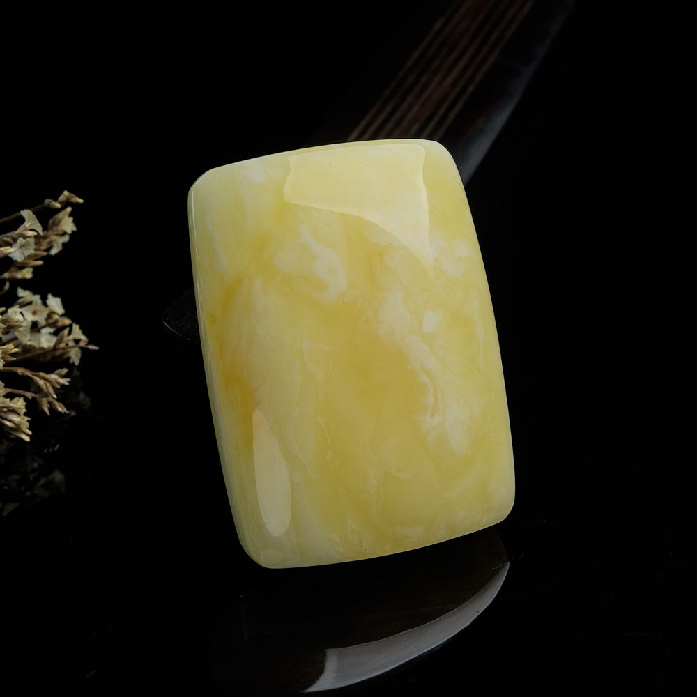 天然白花蜜蜡方牌吊坠-红掌柜