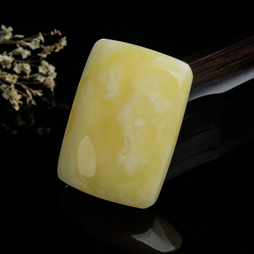 波罗的海白花蜜蜡方牌吊坠-红掌柜