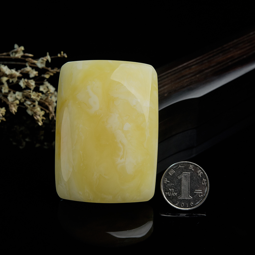 白花蜜蜡方牌挂坠-红掌柜