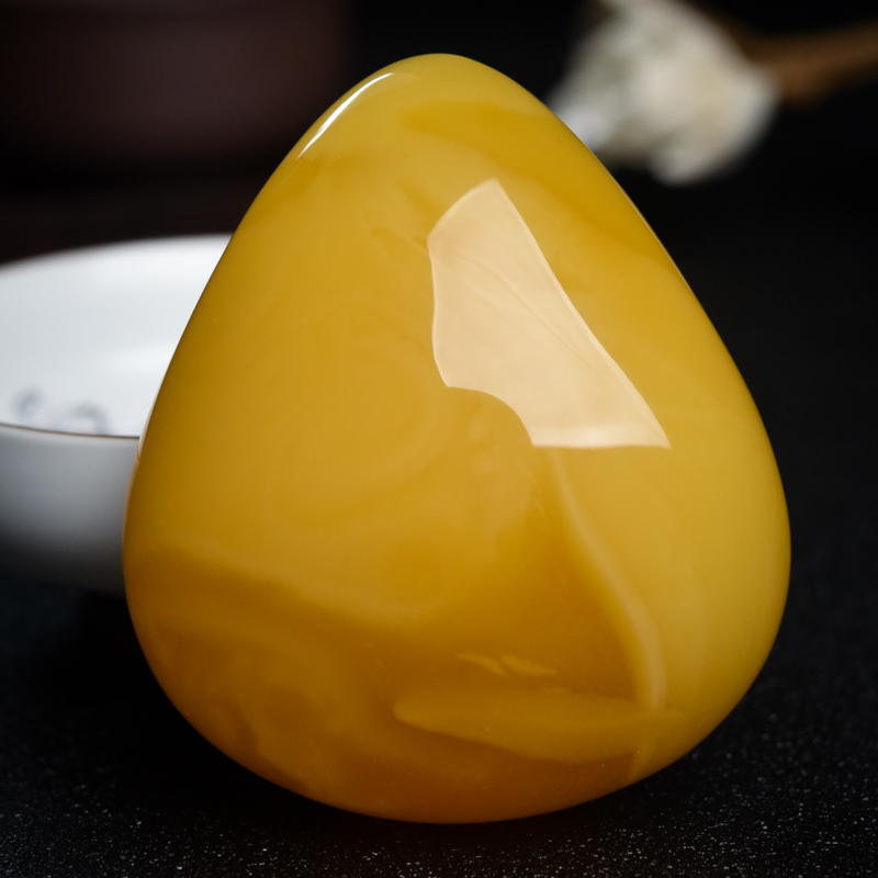 波罗的海天然蜜蜡水滴吊坠-红掌柜