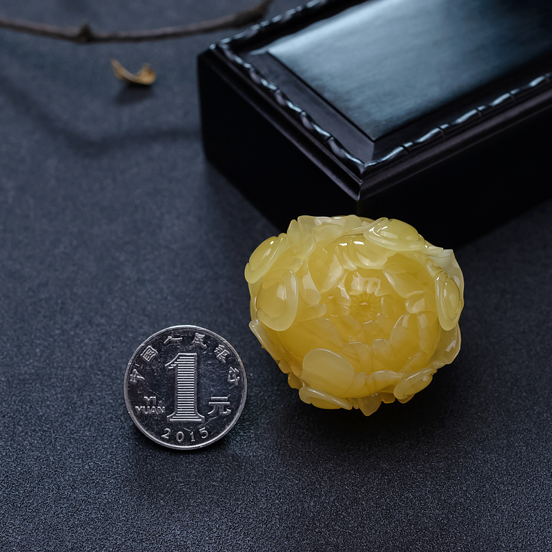 蜜蜡牡丹花-红掌柜