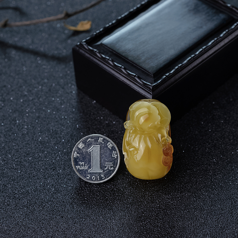 蜜蜡钱袋吊坠-红掌柜