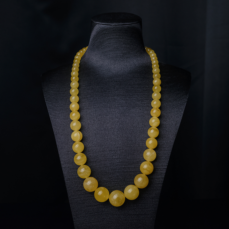 鸡油黄蜜蜡塔链-红掌柜