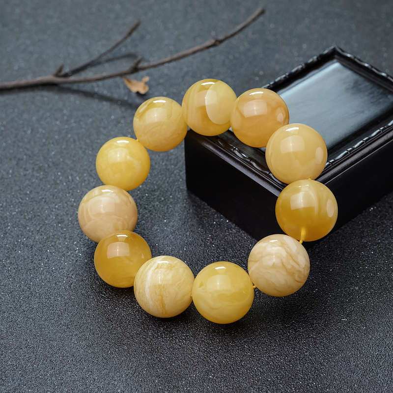 22mm蜜蜡单圈手串-红掌柜