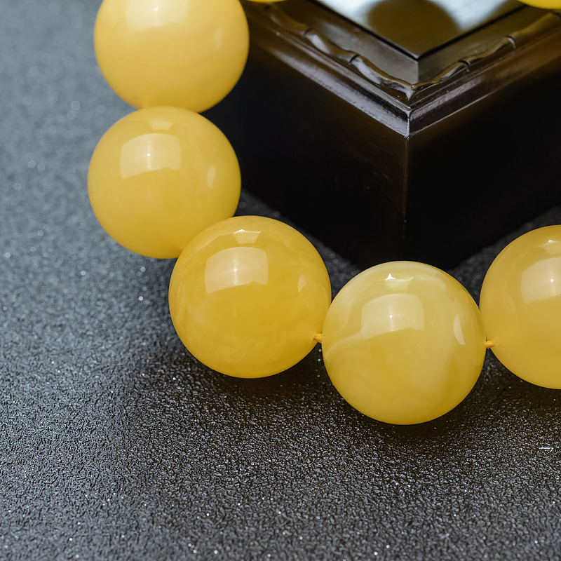 鸡油黄蜜蜡手串-红掌柜