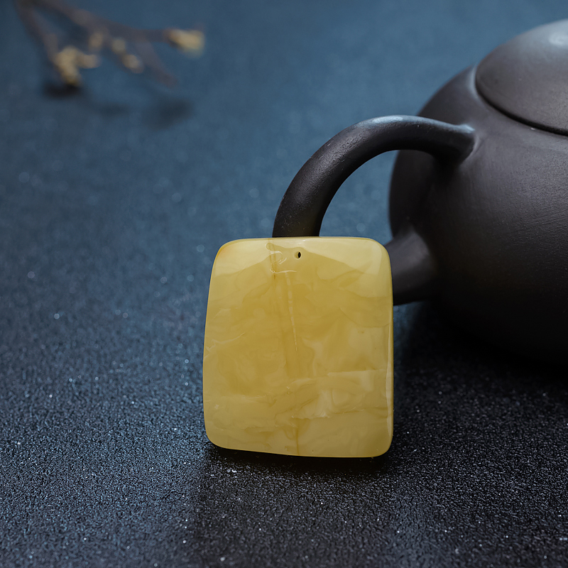 波罗的海鸡油黄蜜蜡竹节吊坠-红掌柜