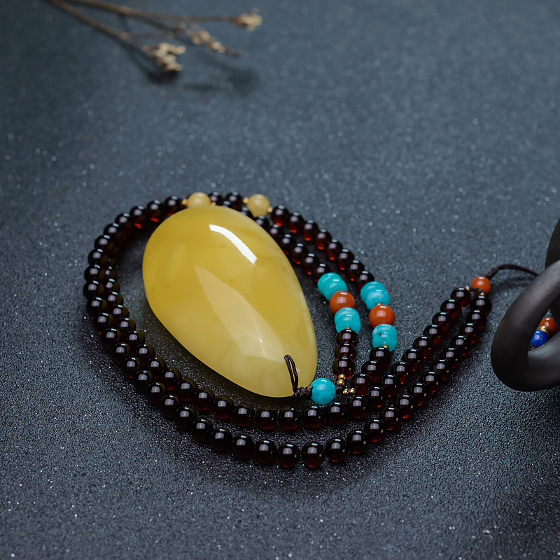 蜜蜡吊坠-红掌柜