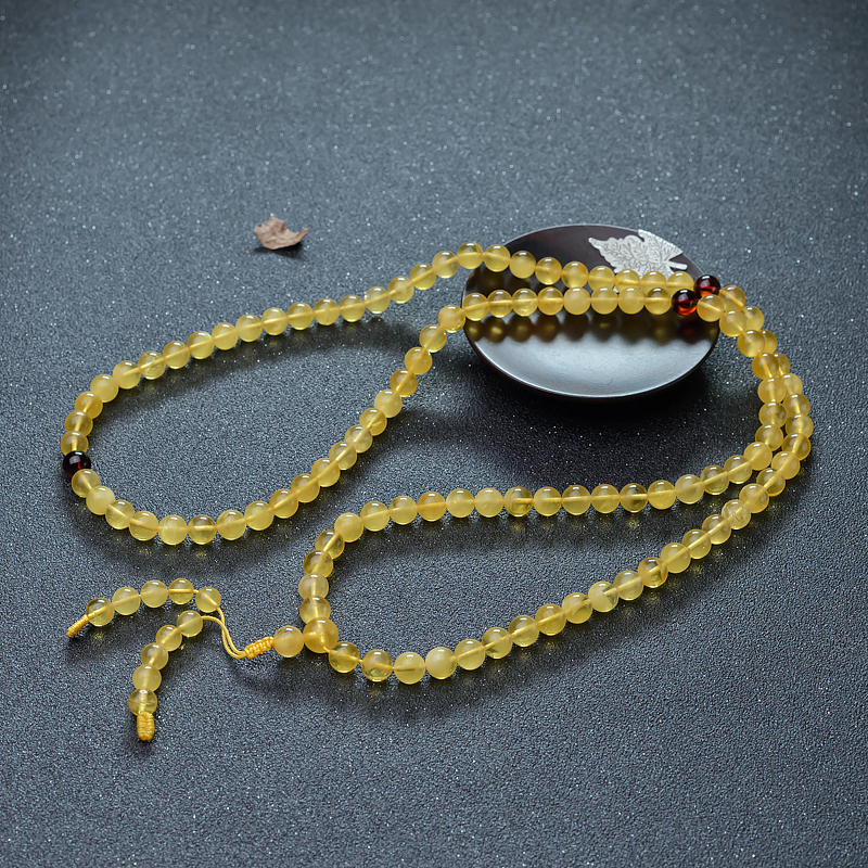 鸡油黄金绞蜜108佛珠-红掌柜