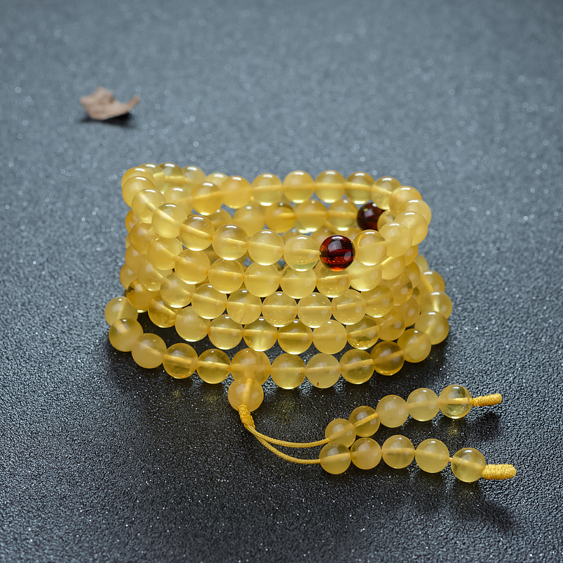 天然金绞蜜108佛珠-红掌柜