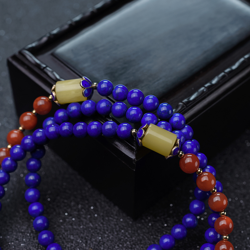 蜜蜡毛衣链-红掌柜