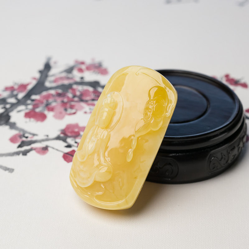 蜜蜡观音吊坠-红掌柜