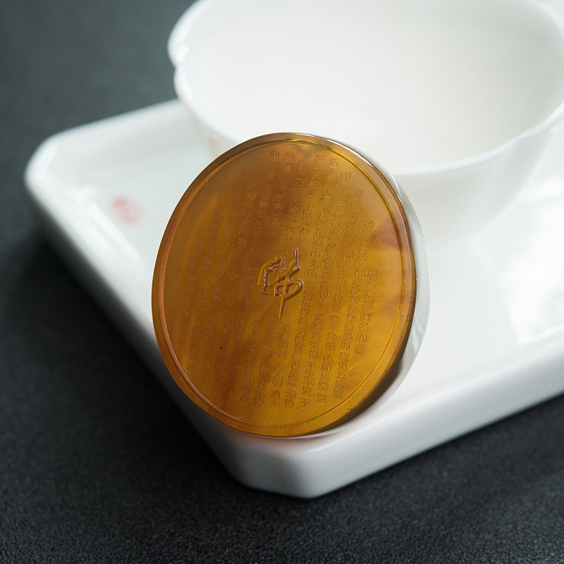 缅甸棕珀心经吊坠-红掌柜