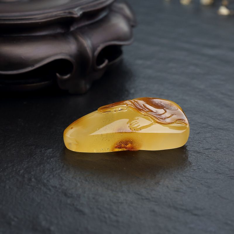 俏色蜜蜡一心向佛吊坠-红掌柜