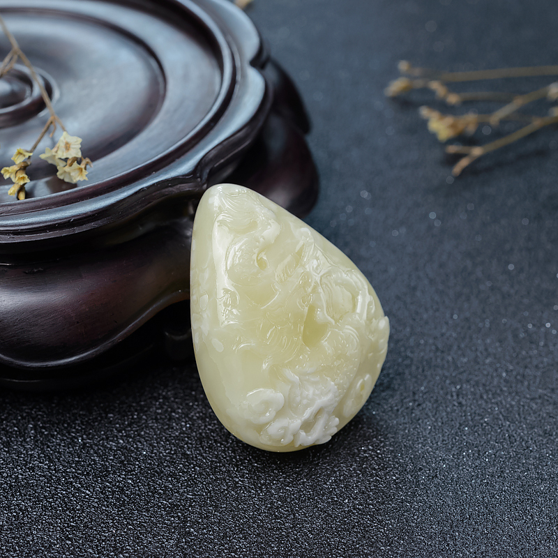 浅黄蜜蜡吊坠-红掌柜