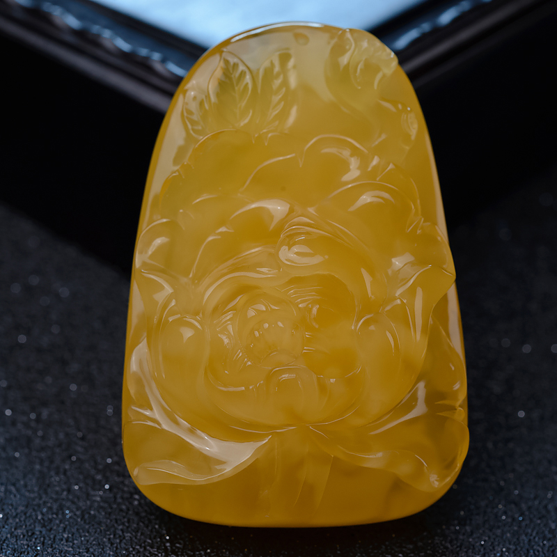 蜜蜡牡丹花-红掌柜