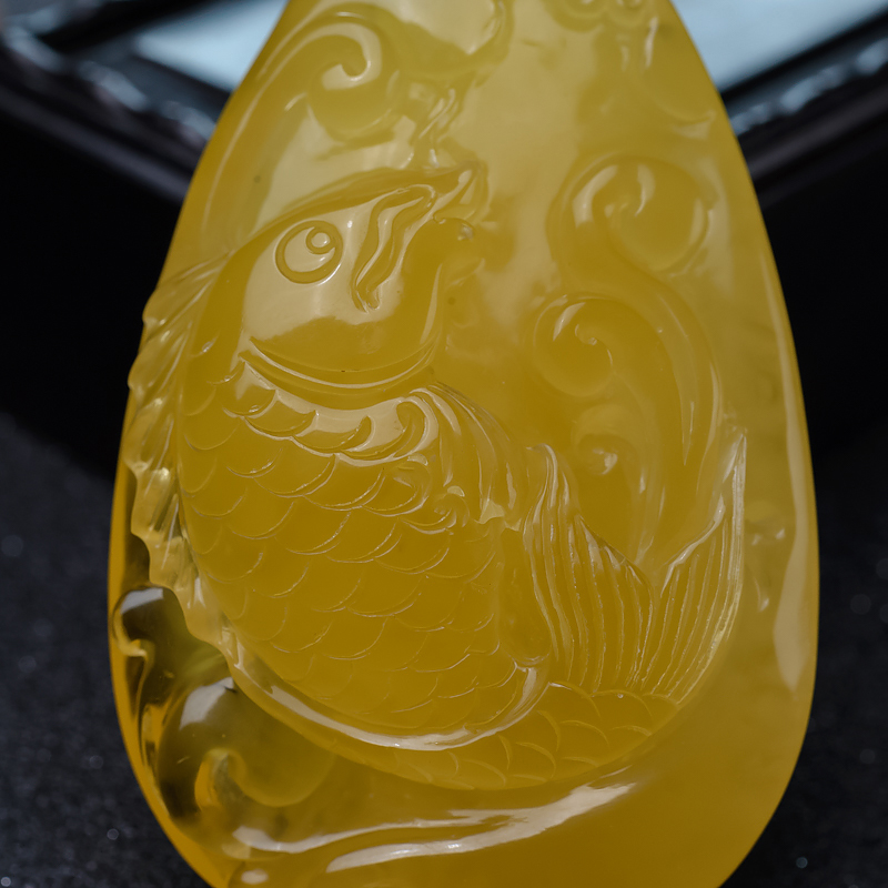 波罗的海天然鸡油黄蜜蜡吊坠-红掌柜