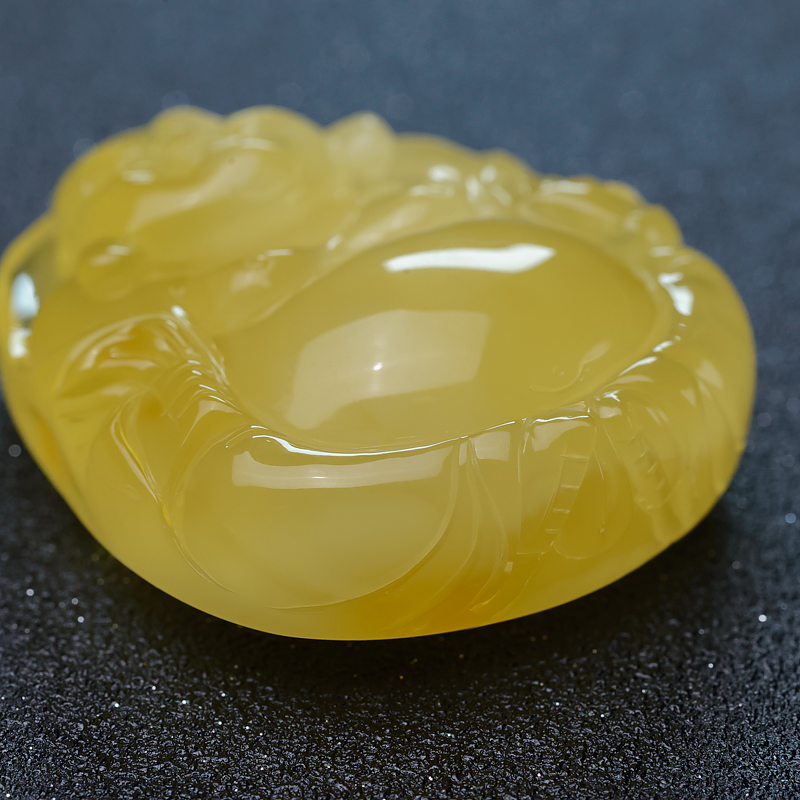 鸡油黄蜜蜡佛吊坠-红掌柜