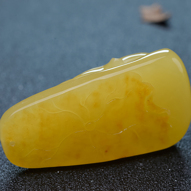 鸡油黄蜜蜡佛吊坠-红掌柜