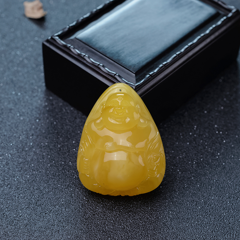 波罗的海天然鸡油黄蜜蜡佛吊坠-红掌柜