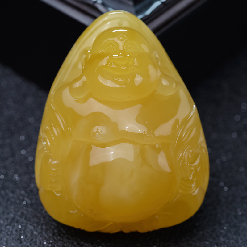 波罗的海天然鸡油黄蜜蜡吊坠-红掌柜