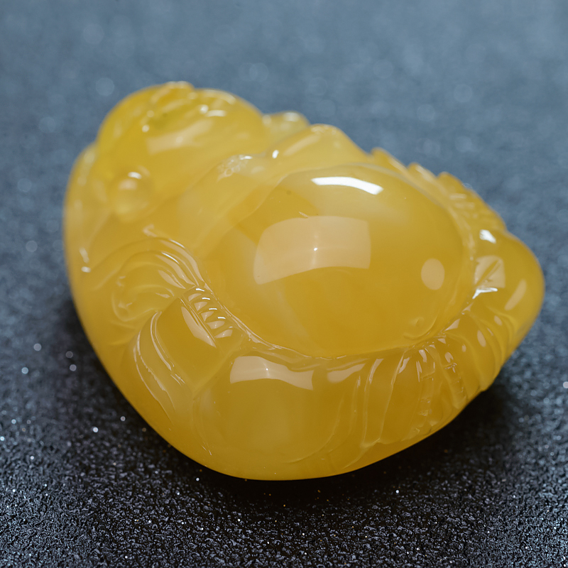 鸡油黄蜜蜡佛吊坠-红掌柜